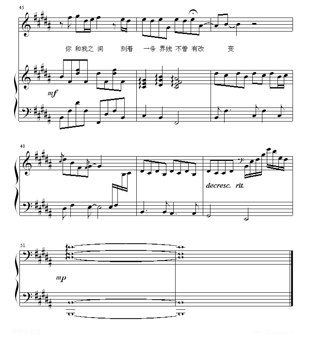 距离-林俊杰钢琴曲谱（图6）