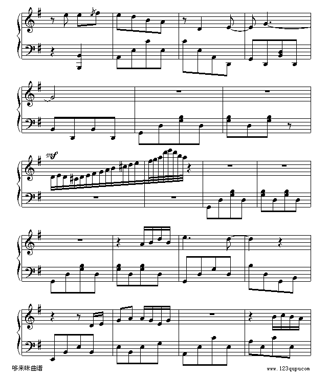 两只蝴蝶-Music-boy-庞龙钢琴曲谱（图5）