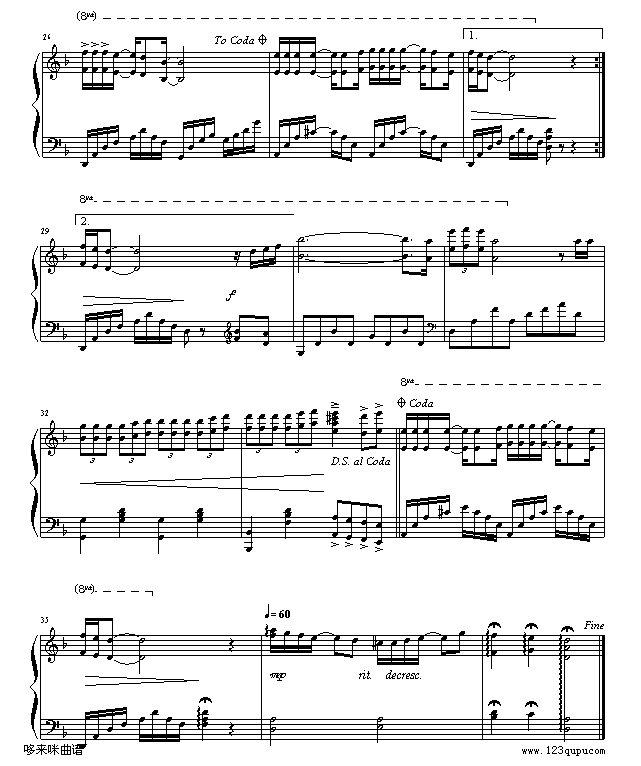 深深深-李克勤钢琴曲谱（图3）