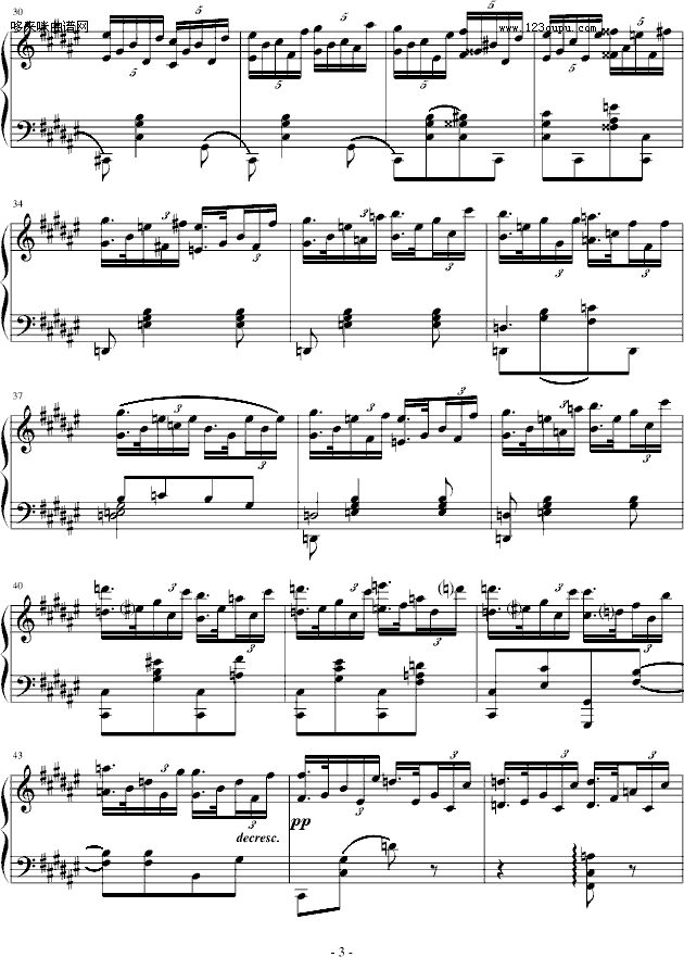 升F大调夜曲-肖邦钢琴曲谱（图3）