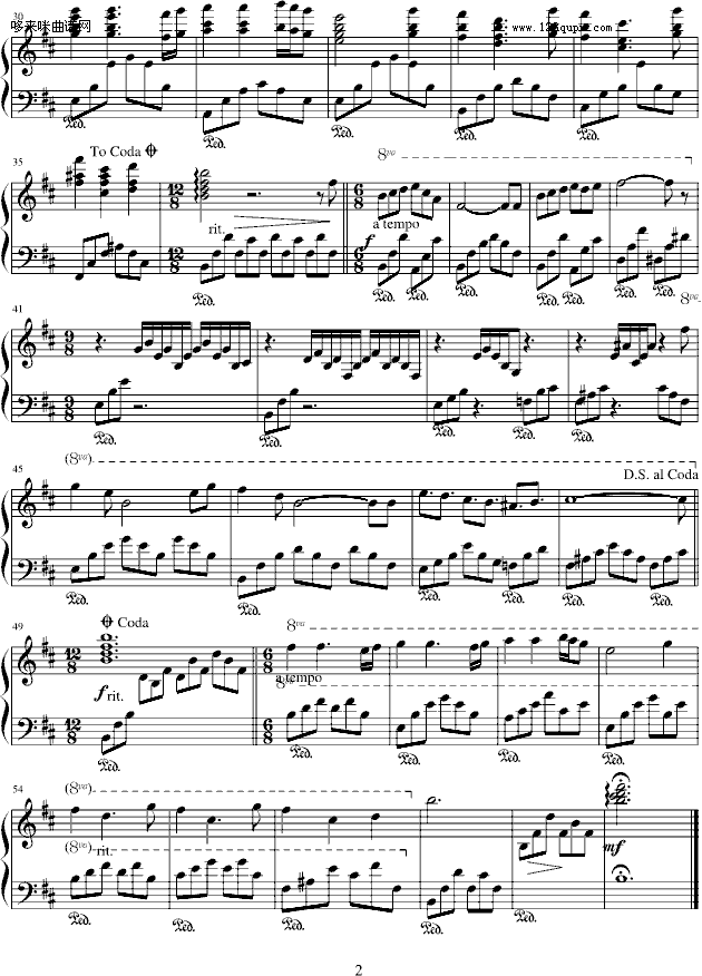 远方-克莱德曼钢琴曲谱（图2）
