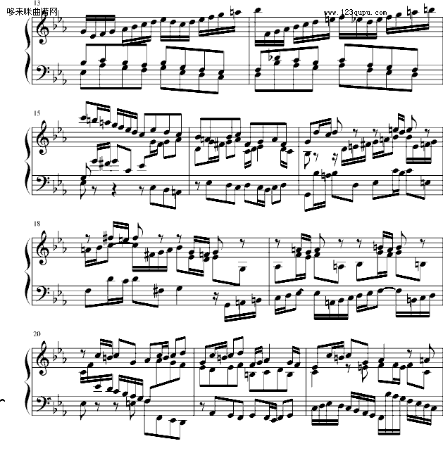 十二平均律BWV847赋格-巴赫钢琴曲谱（图2）