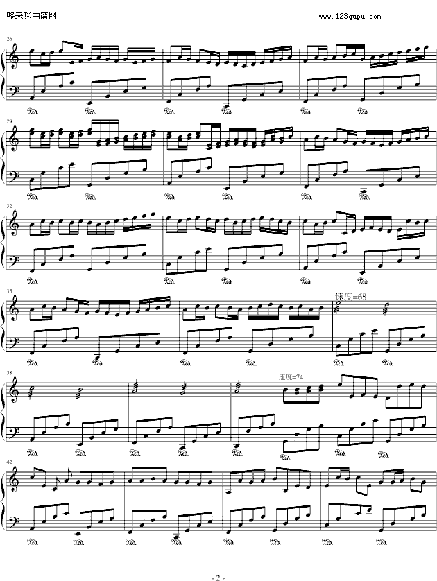 卡农-stvenLi版-帕赫贝尔-Pachelbel钢琴曲谱（图2）