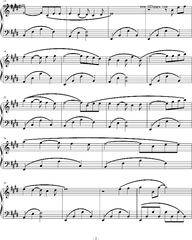 午后的出发-克莱德曼钢琴曲谱（图2）