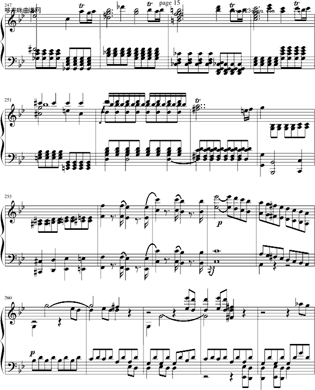 莫扎特第四十号交响曲（第一乐章）-莫扎特钢琴曲谱（图14）