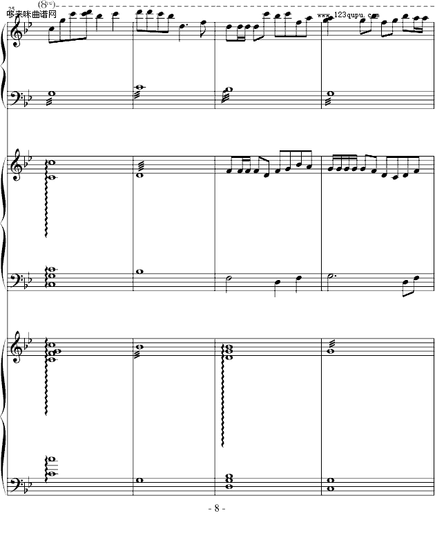 望江南-中国名曲钢琴曲谱（图8）