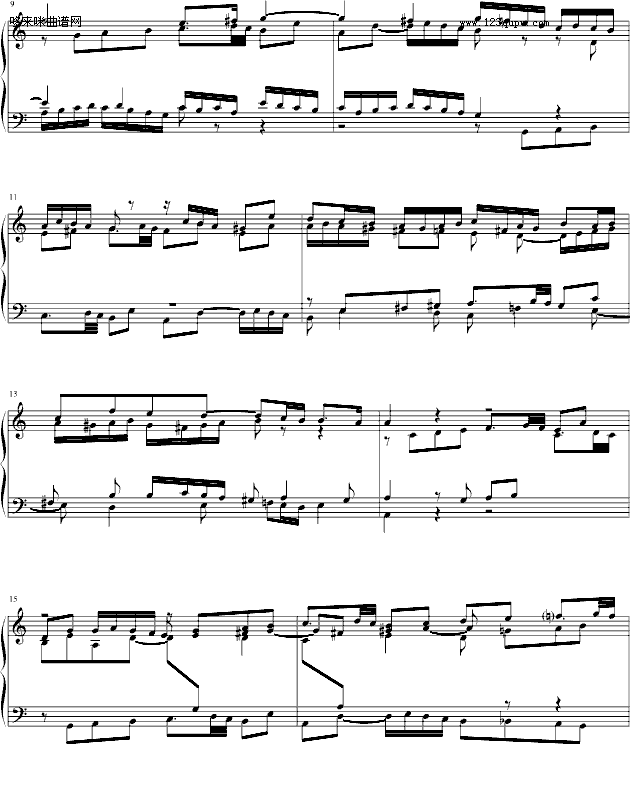 戈原-巴赫Fuga I(BWV 846-2)-巴赫钢琴曲谱（图2）