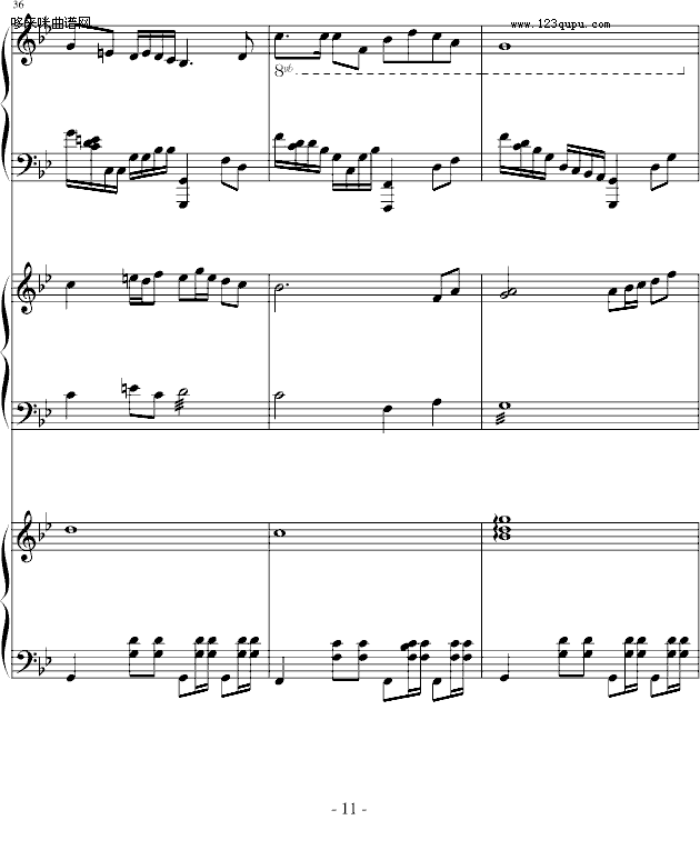 望江南-中国名曲钢琴曲谱（图11）
