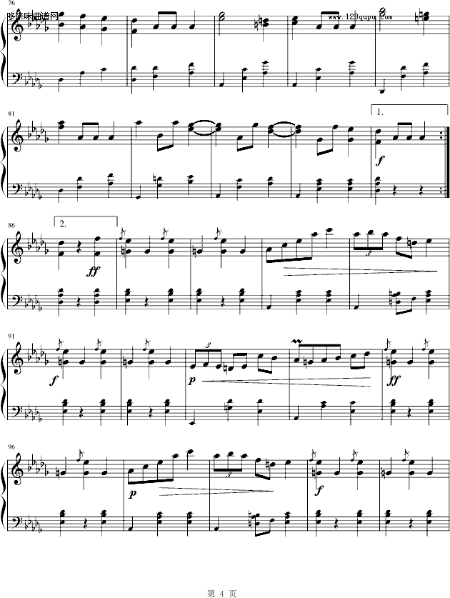 华丽的大圆舞曲-肖邦钢琴曲谱（图4）