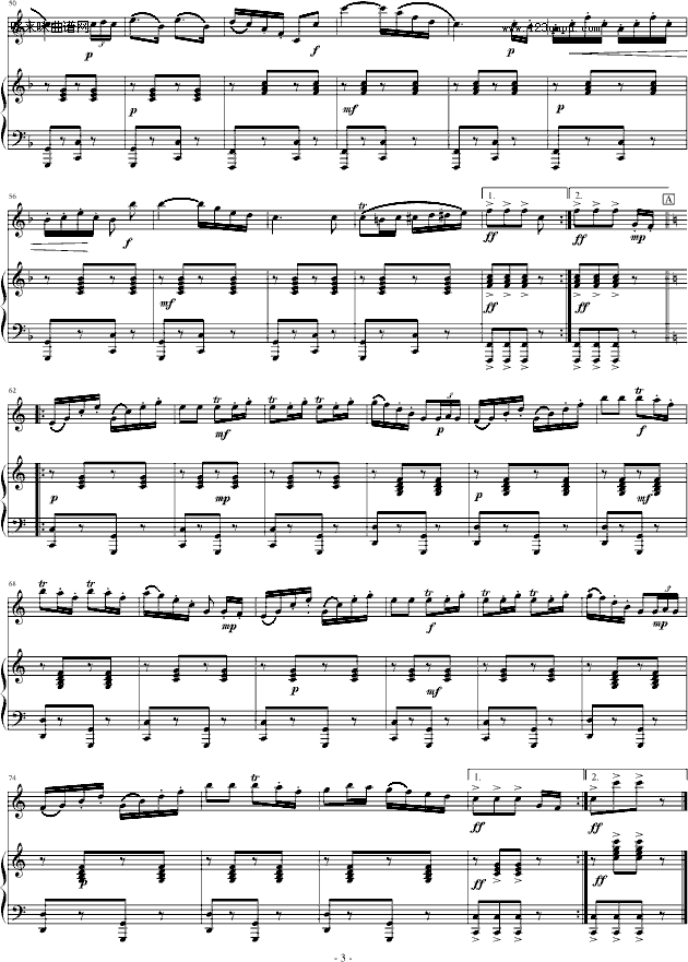 单簧管波尔卡-普罗修斯卡钢琴曲谱（图3）