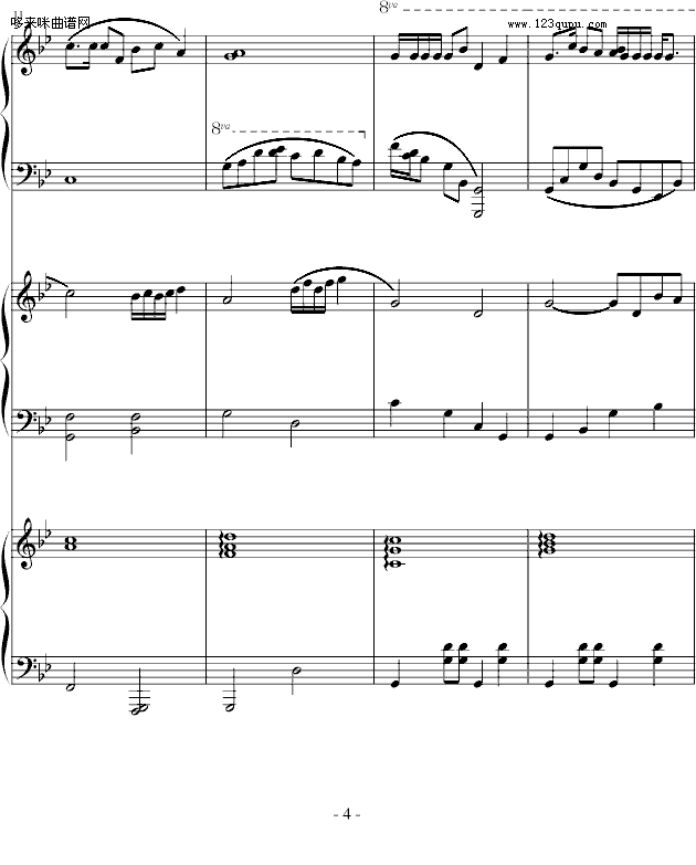 望江南-中国名曲钢琴曲谱（图4）