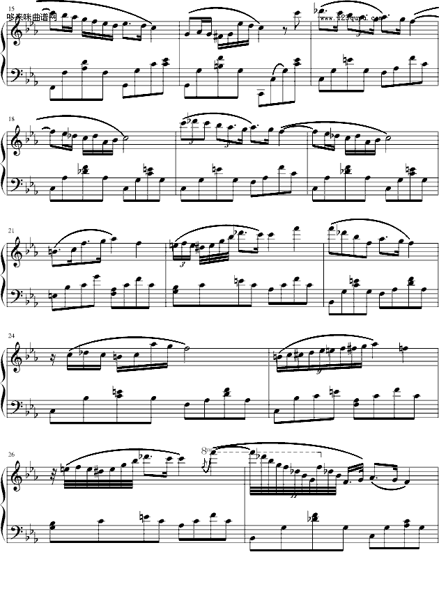 c小调夜曲-遗作-肖邦钢琴曲谱（图2）