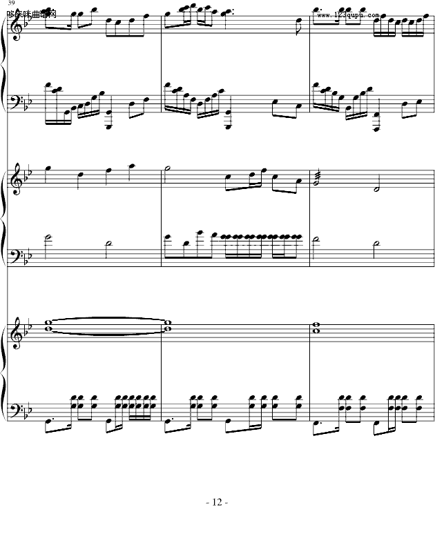 望江南-中国名曲钢琴曲谱（图12）