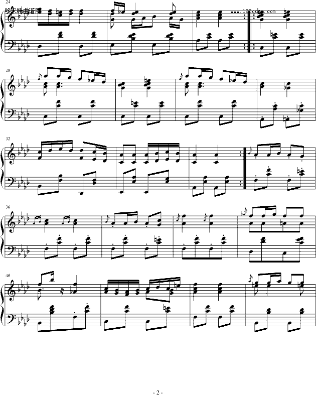 音乐的瞬间第三首-舒伯特钢琴曲谱（图2）