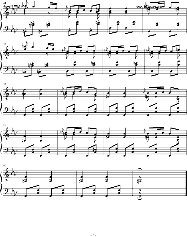音乐的瞬间第三首-舒伯特钢琴曲谱（图3）