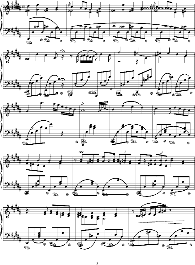 B大调夜曲Op.32 No.1-肖邦钢琴曲谱（图3）