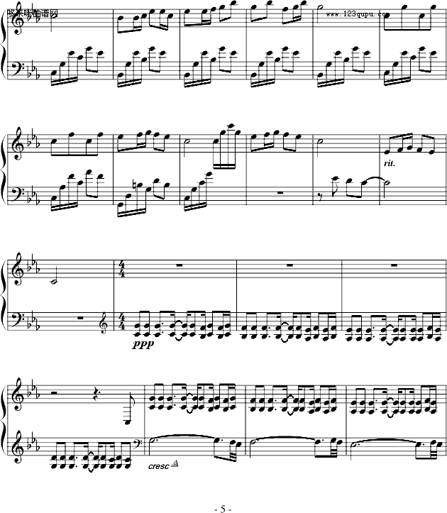 瑶族舞曲-中国名曲钢琴曲谱（图5）
