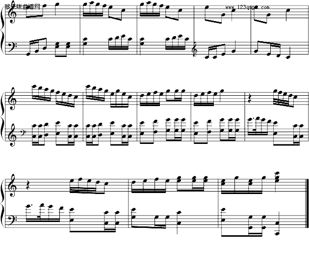 两只老虎 -鱼鱼版-中国名曲钢琴曲谱（图2）