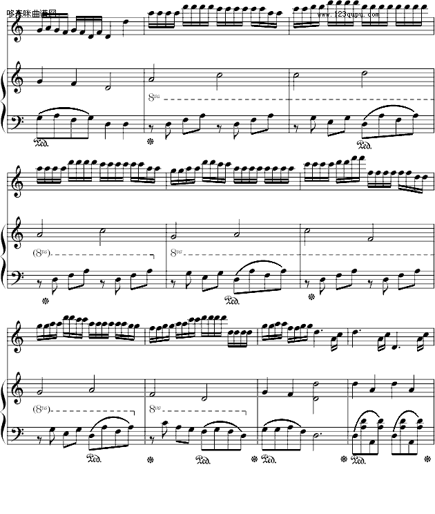 赛马...-中国名曲钢琴曲谱（图5）