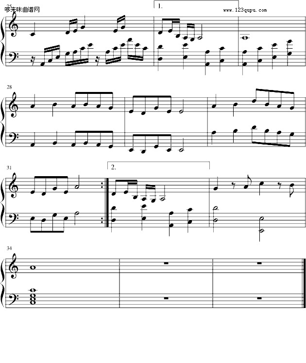 月满西楼-中国名曲钢琴曲谱（图3）