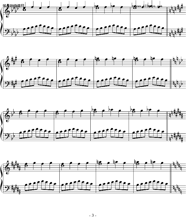 皮史纳手指练习-皮史纳钢琴曲谱（图3）