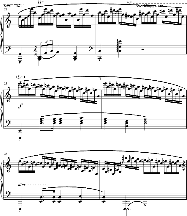 练习曲Op.25 No.11-肖邦钢琴曲谱（图4）