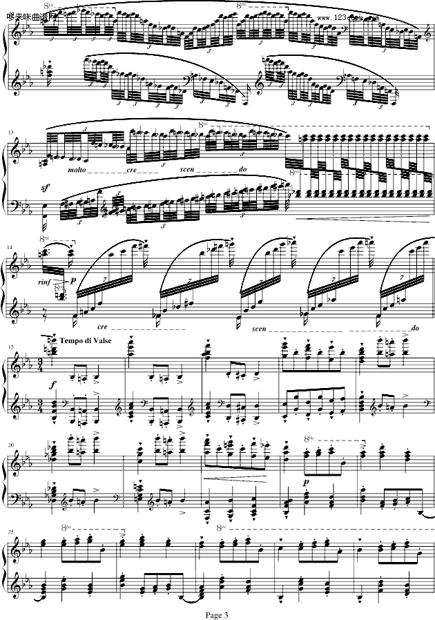 蓝色多瑙河-Schulz-Evler改编-约翰·斯特劳斯钢琴曲谱（图3）