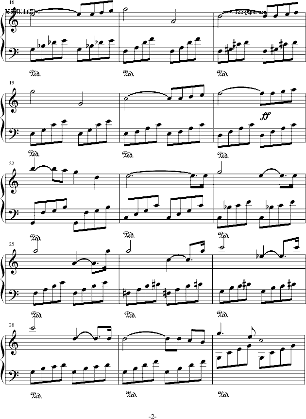 圣母颂-巴赫钢琴曲谱（图2）