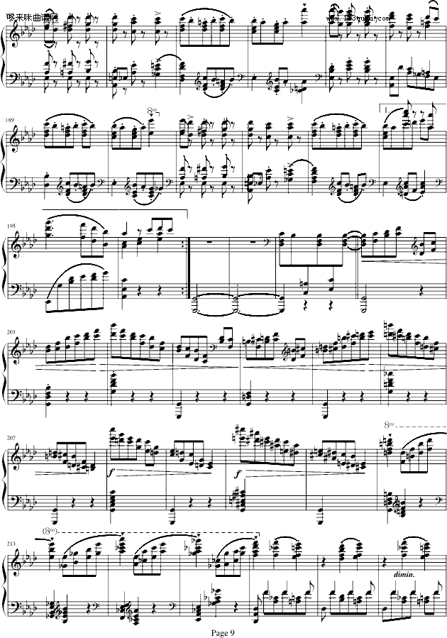 蓝色多瑙河-Schulz-Evler改编-约翰·斯特劳斯钢琴曲谱（图9）