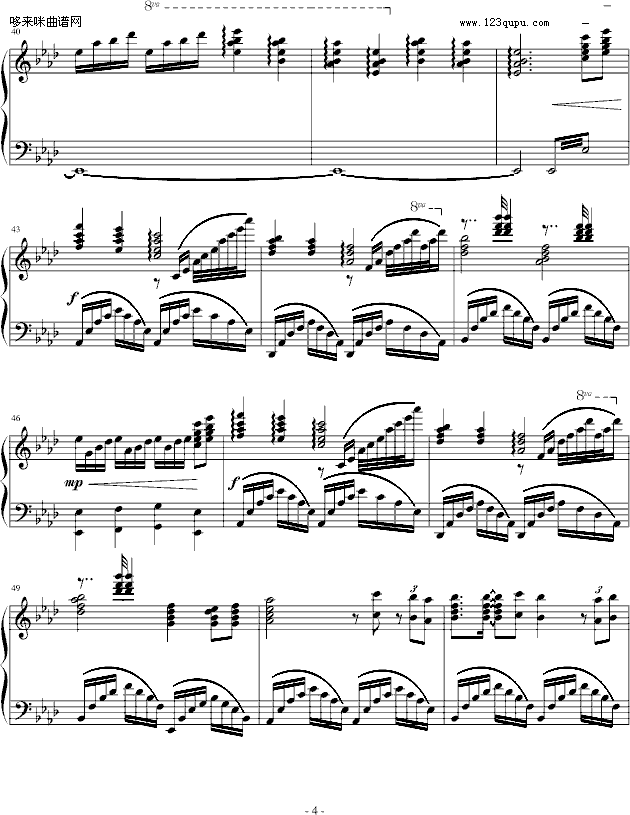 新鸳鸯蝴蝶梦-克莱德曼钢琴曲谱（图4）