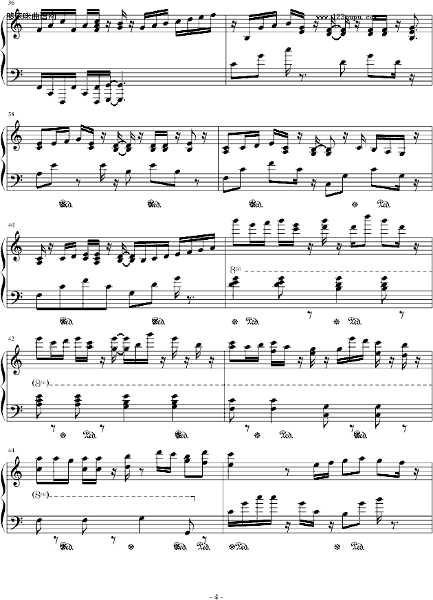 卡农-新版-帕赫贝尔-Pachelbel钢琴曲谱（图4）