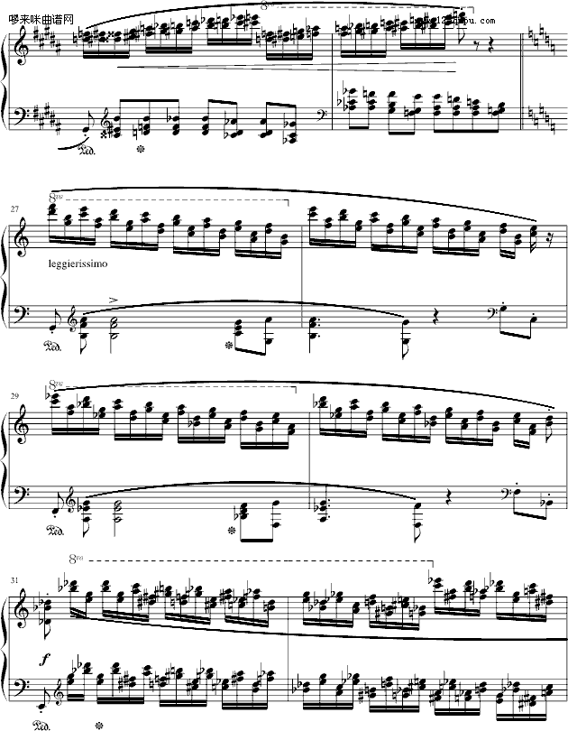 肖邦三度练习曲(op.25 no.6)-肖邦钢琴曲谱（图4）