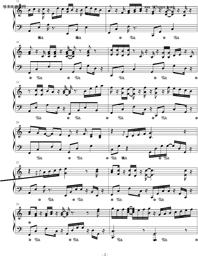 卡农-新版-帕赫贝尔-Pachelbel钢琴曲谱（图2）