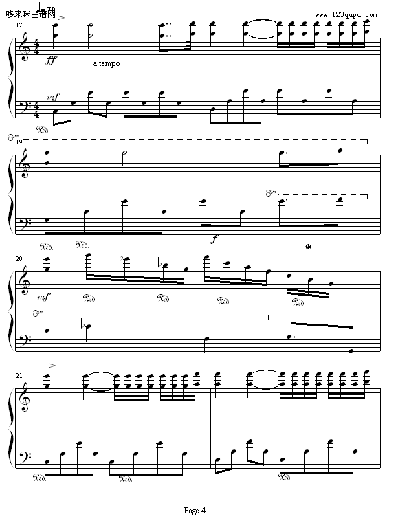 水边的阿狄丽娜-HK375-克莱德曼钢琴曲谱（图4）