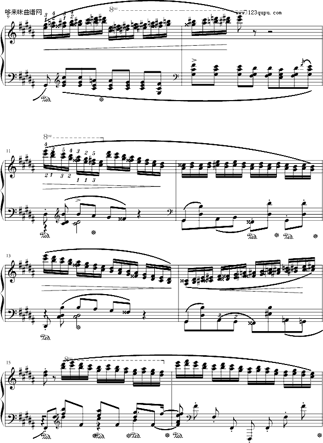 肖邦三度练习曲(op.25 no.6)-肖邦钢琴曲谱（图2）
