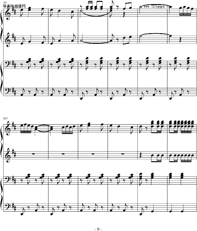 西班牙斗牛舞曲-（四手联弹）-马基纳钢琴曲谱（图9）