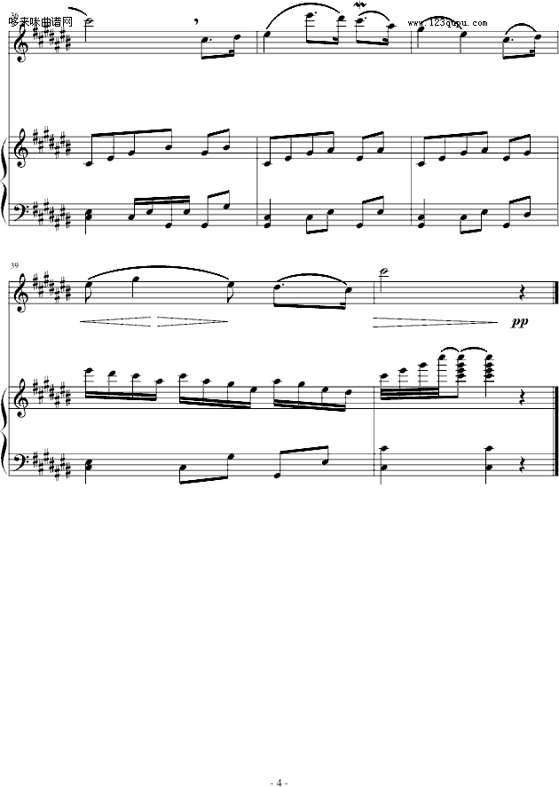 夏日里的最后一朵玫瑰-G.库莫钢琴曲谱（图4）