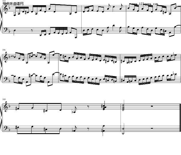 巴赫第一键盘（钢琴）乐协奏曲（第一乐章）-巴赫钢琴曲谱（图15）