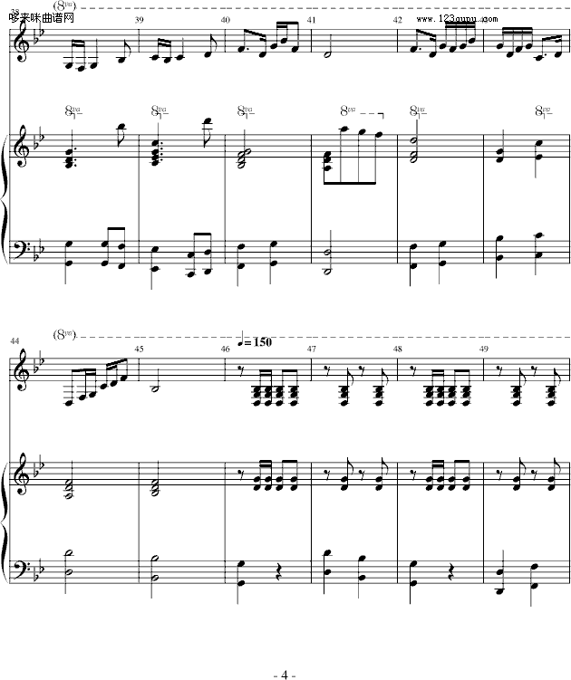 牧民新歌..-中国名曲钢琴曲谱（图4）