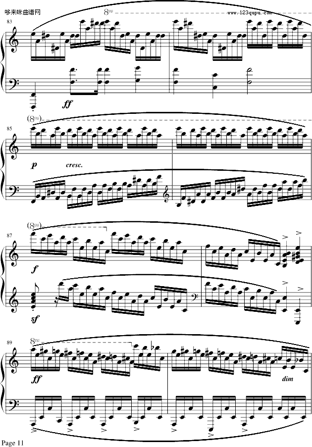 肖邦冬风练习曲-戈原版-肖邦钢琴曲谱（图11）
