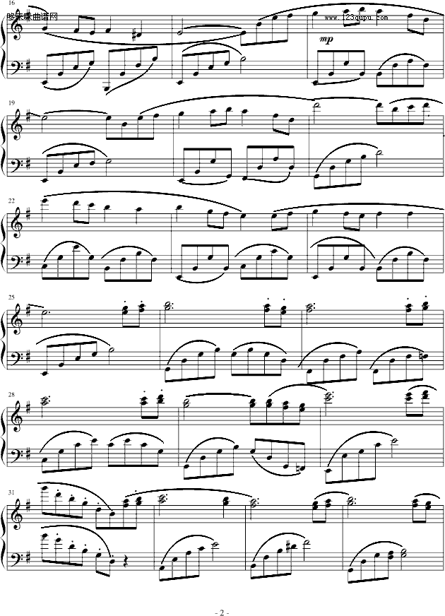 阳光海岸-班得瑞钢琴曲谱（图2）