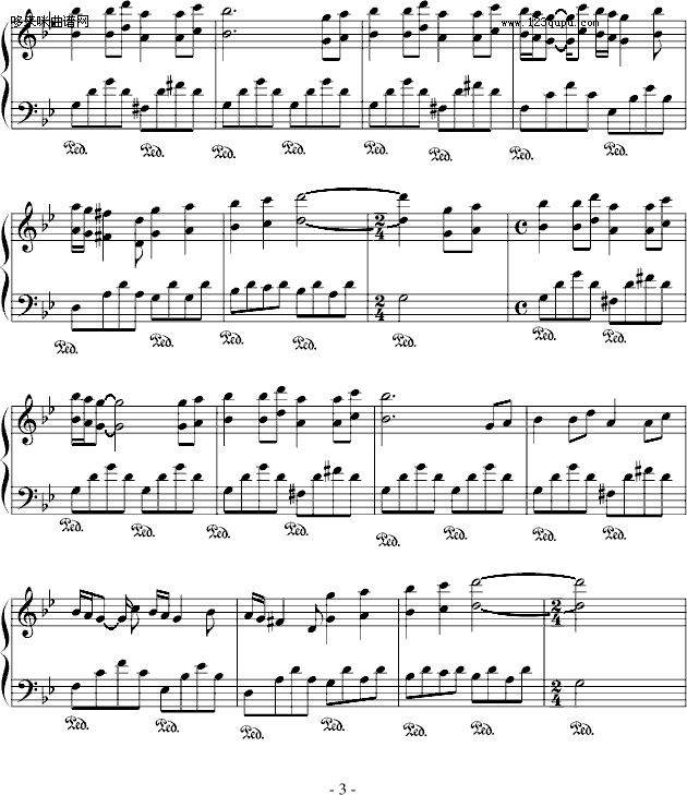 海王星-班得瑞钢琴曲谱（图3）