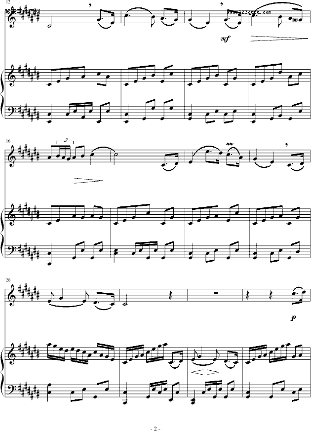 夏日里的最后一朵玫瑰-G.库莫钢琴曲谱（图2）