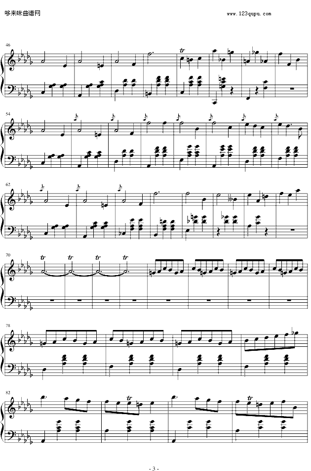 小狗圆舞曲-肖邦钢琴曲谱（图3）