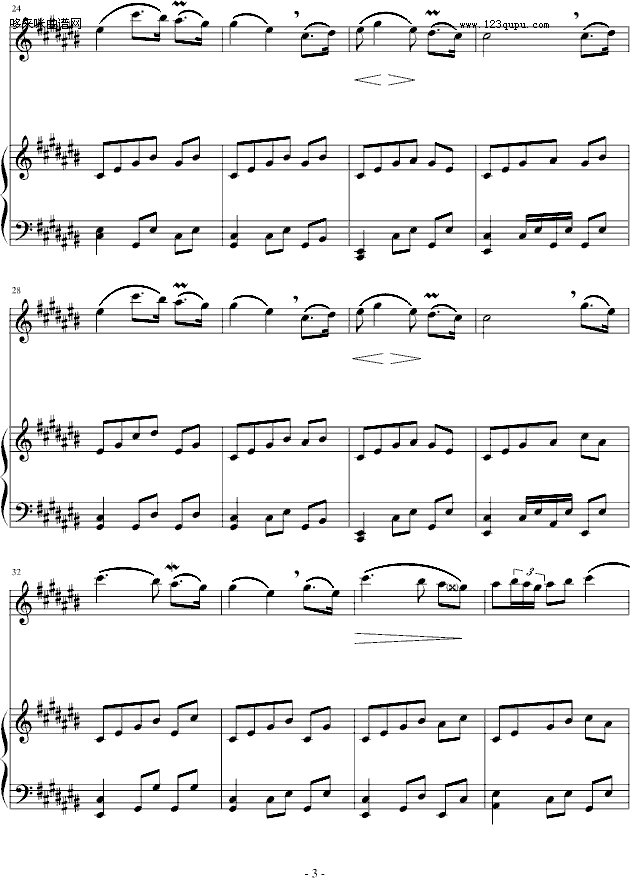 夏日里的最后一朵玫瑰-G.库莫钢琴曲谱（图3）