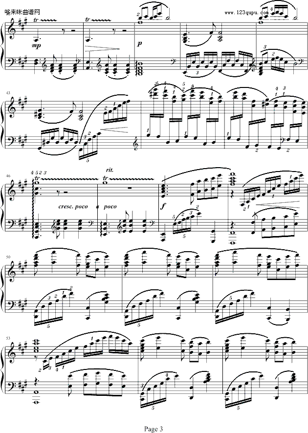 彩云追月－精制版-中国名曲钢琴曲谱（图3）