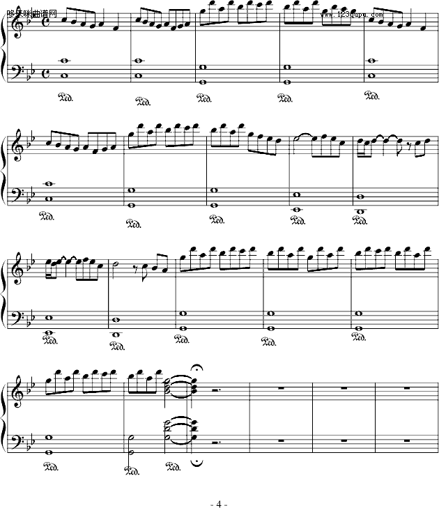 海王星-班得瑞钢琴曲谱（图4）
