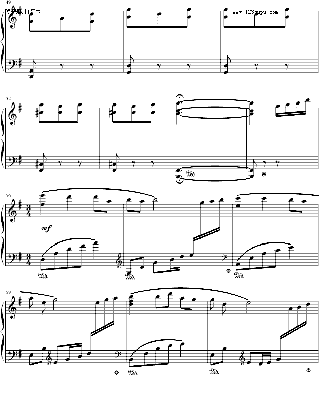 北风吹-（高等师范院校试用教材－2册）-中国名曲钢琴曲谱（图5）