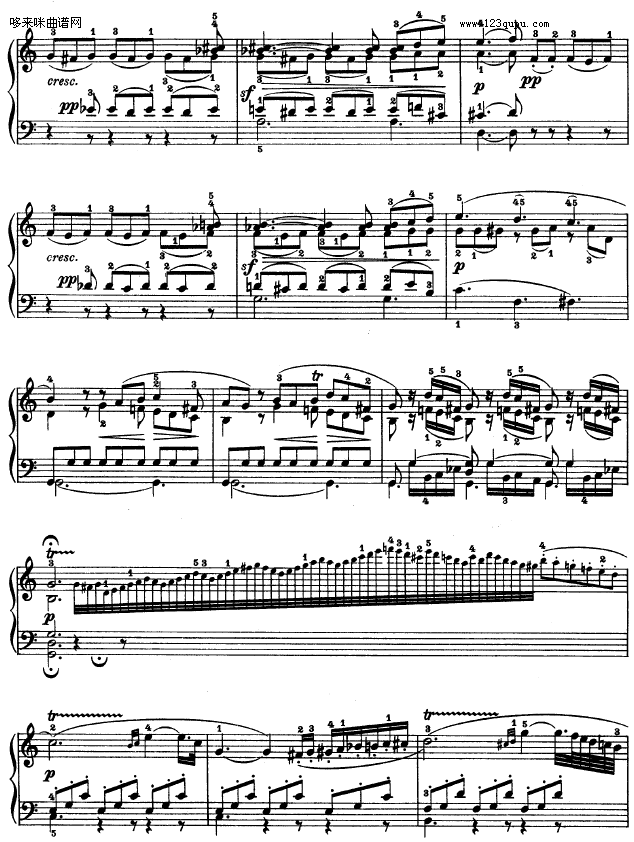 第十六钢琴奏鸣曲-（Op.31 No.1）-贝多芬钢琴曲谱（图10）