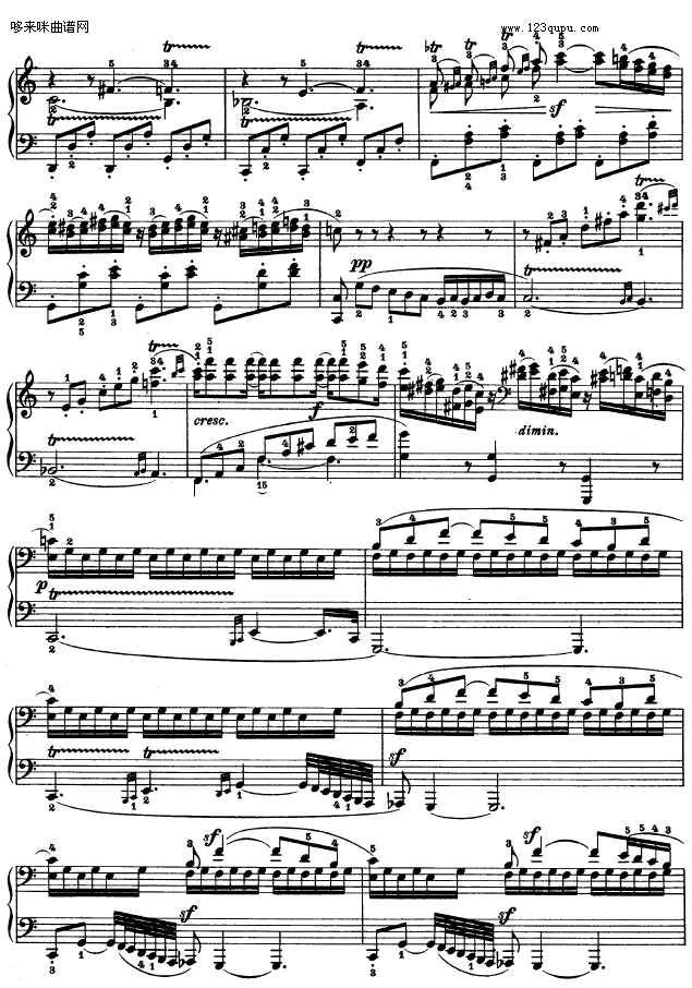 第十六钢琴奏鸣曲-（Op.31 No.1）-贝多芬钢琴曲谱（图16）